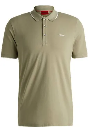 HUGO BOSS Koszulka polo o wąskim kroju z elastycznej bawełny z nadrukowanym logo