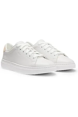 HUGO BOSS Skórzane sneakersy z zamszowym zapiętkiem