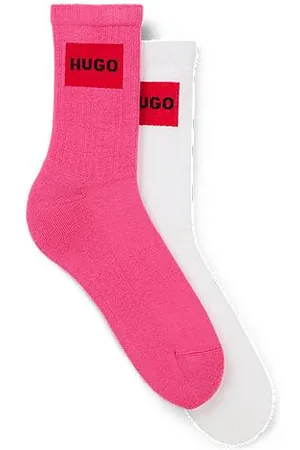 HUGO BOSS Zestaw dwóch par krótkich skarpet z czerwonym logo