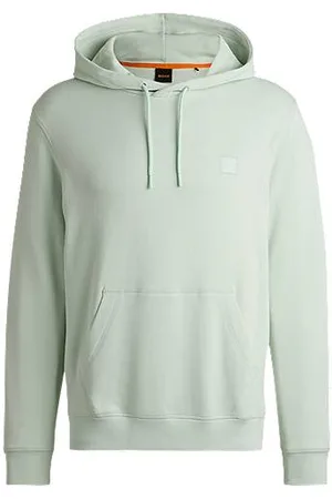 HUGO BOSS Bluza z kapturem o regularnym kroju z bawełnianej tkaniny frotte, z etykietą z logo