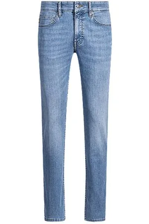HUGO BOSS Jeansy Delaware o wąskim kroju z miękkiego niebieskiego denimu