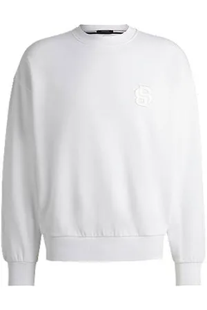 HUGO BOSS Bluza z bawełny frotte z monogramem Double B