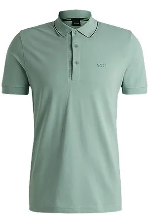 HUGO BOSS Koszulka polo o wąskim kroju z piki bawełnianej z etykietką z monochromatycznym logo