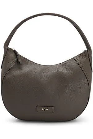 HUGO BOSS Torba na ramię ze skóry ziarnistej z logo