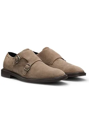 HUGO BOSS Zamszowe monki z podwójnym paskiem