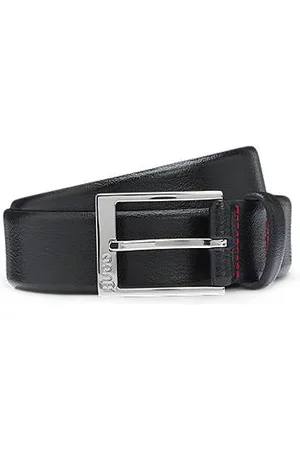 HUGO BOSS Pasek ze skóry licowej z klamrą z wygrawerowanym logo