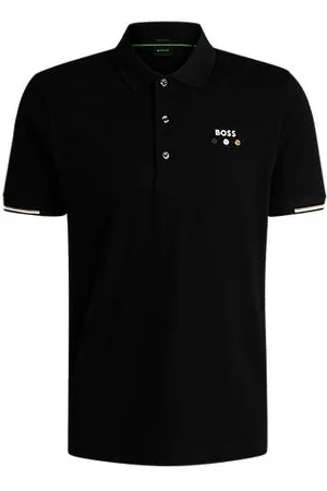 HUGO BOSS Koszulka polo z merceryzowanej bawełny Active Paddy z wykończeniami we wzór kratki