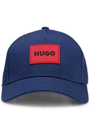 HUGO BOSS Dziecięca czapka z daszkiem z bawełnianego diagonalu z naszywką z logo