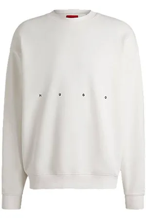 HUGO BOSS Bluza z bawełny frotté z artystycznym logo