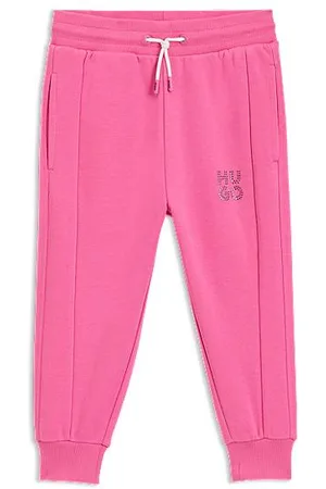 HUGO BOSS Dziecięce spodnie dresowe z mieszanki bawełny z dekoracyjnym ćwiekowym logo