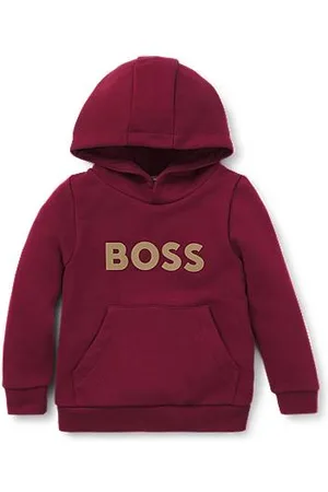 HUGO BOSS Dziecięca bluza z kapturem z polaru z mieszanki bawełny ozdobiona logo