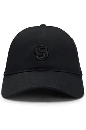HUGO BOSS Bawełniana czapka z daszkiem z wyszywanym monogramem Double B