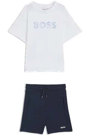 HUGO BOSS Zestaw dziecięcych szortów i koszulki ozdobionych nadrukiem z logo