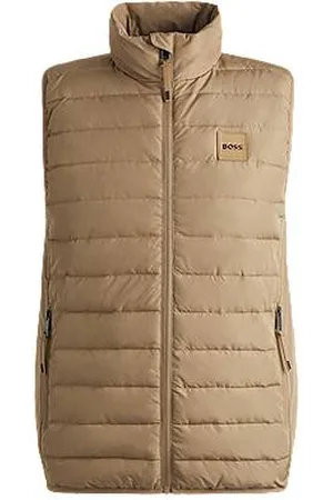 HUGO BOSS Jeździecka hydrofobowa kamizelka z naszywką z logo