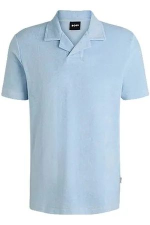 HUGO BOSS Koszulka polo z bawełnianej tkaniny frotte z szeroko rozstawionym kołnierzykiem