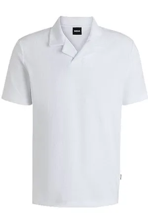 HUGO BOSS Koszulka polo z bawełnianej tkaniny frotte z szeroko rozstawionym kołnierzykiem