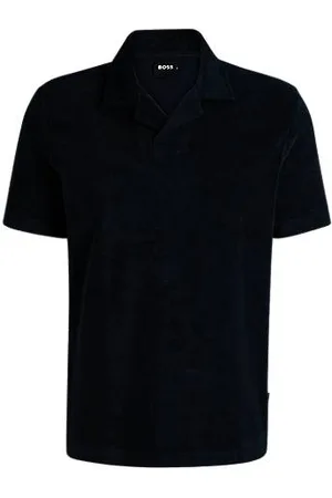 HUGO BOSS Koszulka polo z bawełnianej tkaniny frotte z szeroko rozstawionym kołnierzykiem