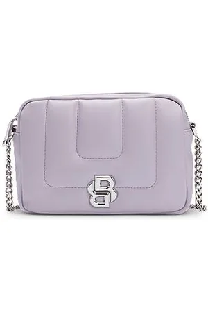 HUGO BOSS Pikowana torba na ramię z metalowym monogramem Double B