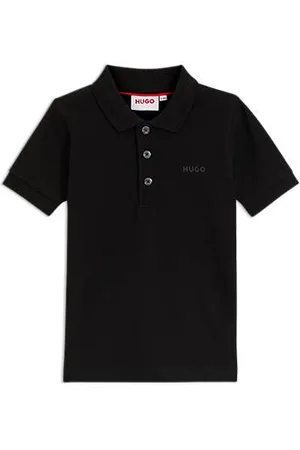 HUGO BOSS Dziecięca koszulka polo z bawełny ze stretchem ozdobiona nadrukowanym logo