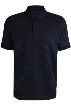 HUGO BOSS Koszulka polo z merceryzowanej bawełny z żakardowym wzorem w kwiaty