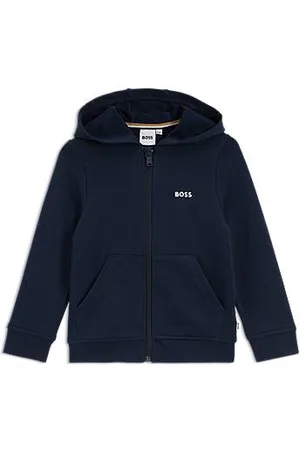 HUGO BOSS Dziecięca bluza z kapturem z polaru z mieszanki bawełny z nadrukowanym logo