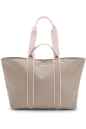 HUGO BOSS Teksturowany torba tote z paskami z logo