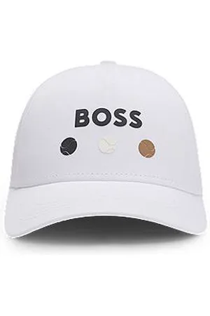 HUGO BOSS Czapka z daszkiem z bawełnianego diagonalu z tenisową grafiką