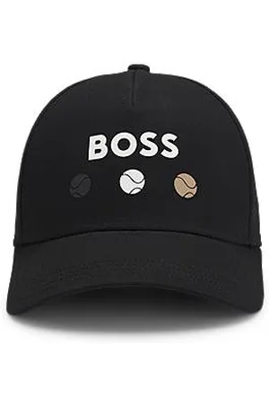 HUGO BOSS Czapka z daszkiem z bawełnianego diagonalu z tenisową grafiką