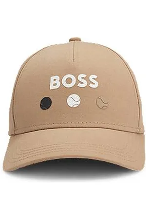 HUGO BOSS Czapka z daszkiem z bawełnianego diagonalu z tenisową grafiką