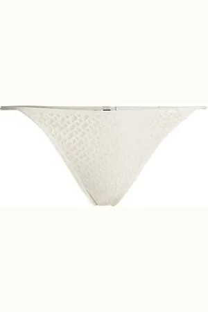 HUGO BOSS Stringi z koronki z motywem monogramu wykończone logo