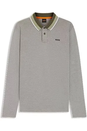 HUGO BOSS Koszulka polo z pikowanej bawełny z pasiastym kołnierzykiem