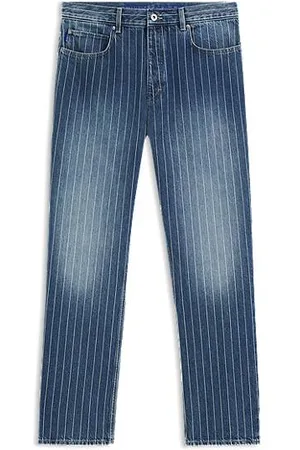 HUGO BOSS Jeansy o kroju baggy z niebieskiego denimu w prążki