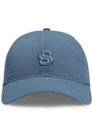 HUGO BOSS Bawełniana czapka z daszkiem z wyszywanym monogramem Double B