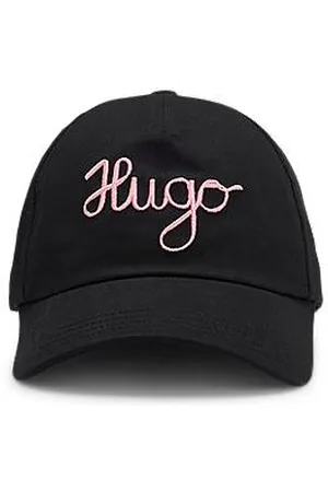 HUGO BOSS Czapka z daszkiem z bawełnianego diagonalu z wyszywanym logo
