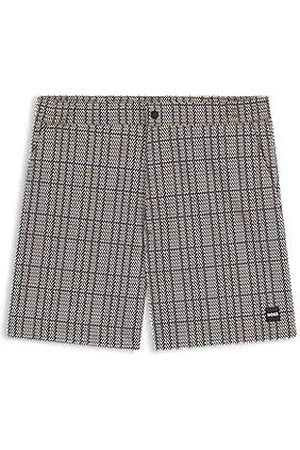 HUGO BOSS Szorty kąpielowe z mikronadrukiem i naszywką z logo.