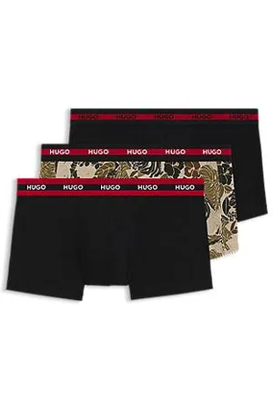 HUGO BOSS Trzypak bokserek z bawełny ze stretchem z logo na ściągaczu