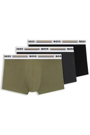 HUGO BOSS Trzypak elastycznych bokserek z charakterystycznym pasiastym motywem na gumce