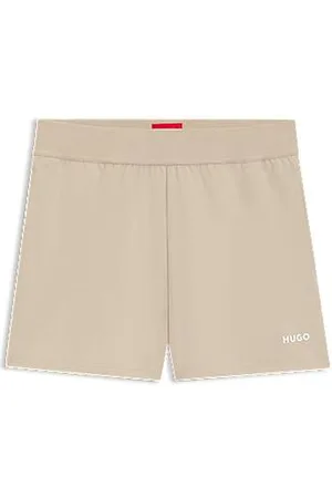 HUGO BOSS Szorty o swobodnym kroju z elastycznego dżerseju z nadrukowanym logo