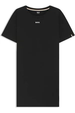 HUGO BOSS Koszula nocna z elastycznej bawełny z logo