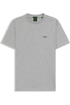 HUGO BOSS Koszulka o regularnym kroju z elastycznej bawełny ozdobiona kontrastowym logo