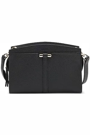 HUGO BOSS Torba na ramię z ziarnistej skóry z markowymi elementami z metalu
