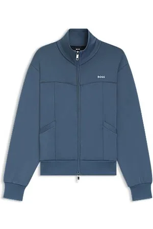 HUGO BOSS Zapinana na zamek bluza z kontrastowym logo
