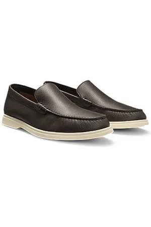 HUGO BOSS Mokasyny ze skóry anilinowej ozdobione logo