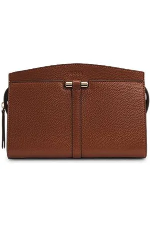 HUGO BOSS Torba na ramię z ziarnistej skóry z markowymi elementami z metalu