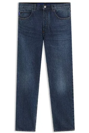 HUGO BOSS Jeansy o regularnym kroju ze sztywnego niebieskiego denimu