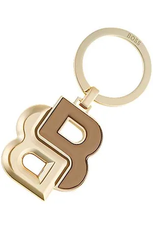 HUGO BOSS Breloczek z wielbłądzim i złotym monogramem Double B