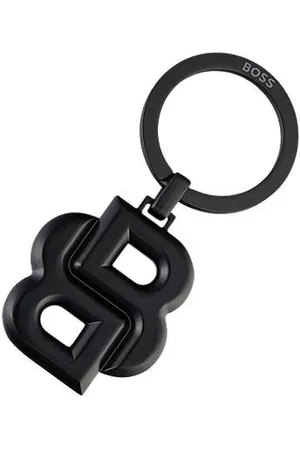 HUGO BOSS Breloczek z czarnym matowym monogramem Double B