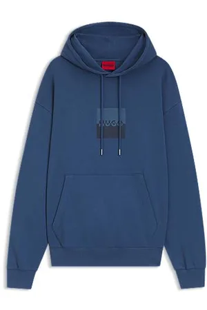 HUGO BOSS Bluza z kapturem o swobodnym kroju z bawełny frotté z artystycznym logo