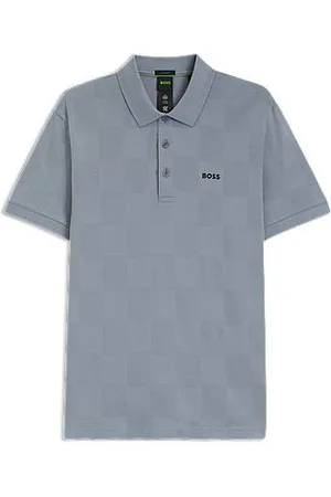 HUGO BOSS Bawełniana koszulka polo z żakardowym wzorem odwzorowującym mapę ciała