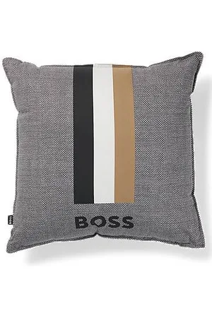 HUGO BOSS Wzorzysta poduszka ozdobiona logo i charakterystycznym paskiem
